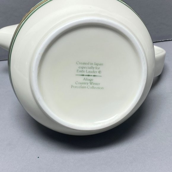 Estee Lauder Creamer Pitcher Aliage Country Winter Porcelain Collection Japan - Picture 9 of 14